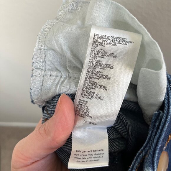 Maeve Anthropologie Wide-Leg Dark Wash Wide Leg Crop Jeans 31 raw hem - Picture 10 of 11